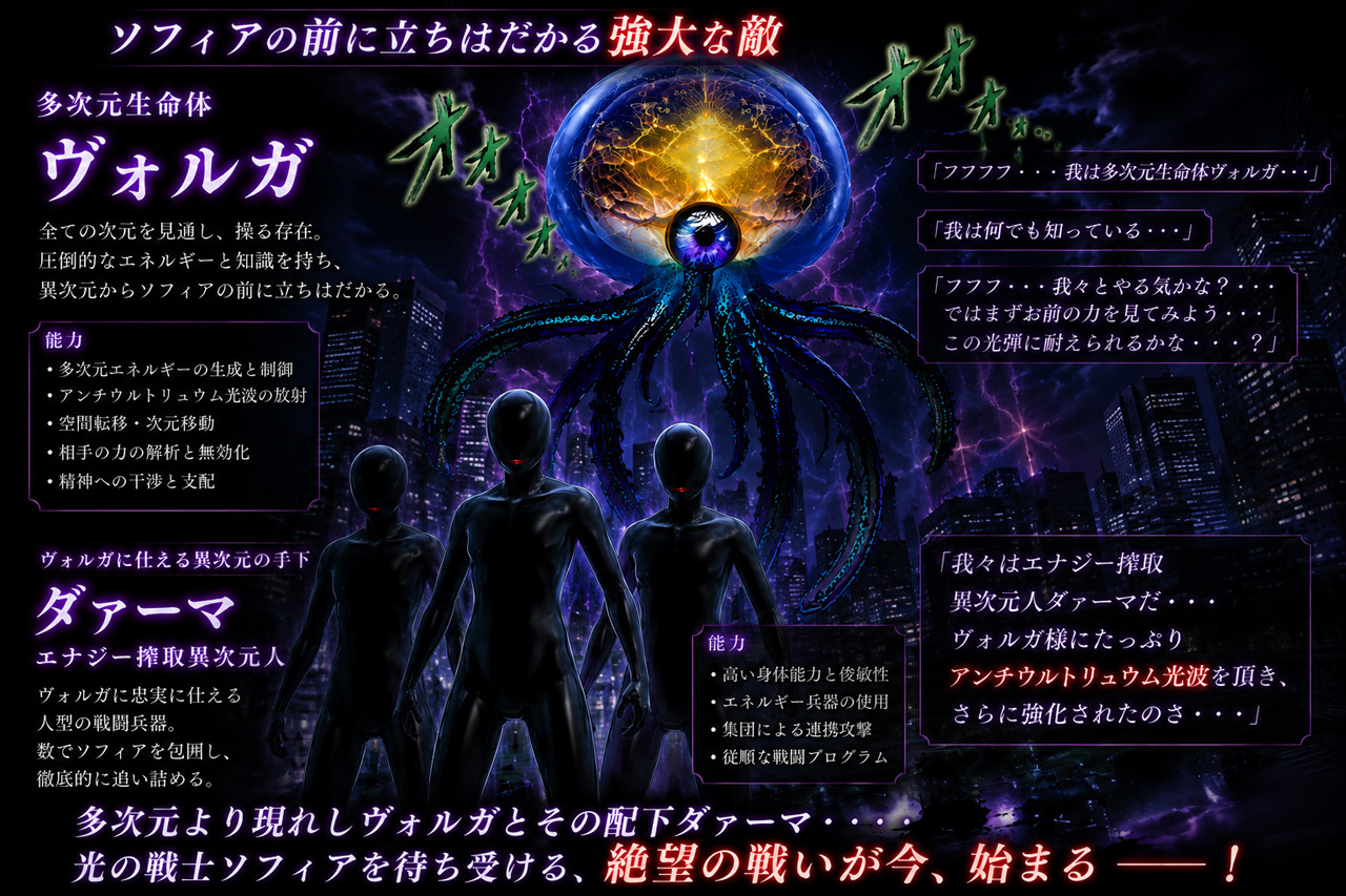 光の戦士ソフィア 敵キャラクター：ヴォルガとダァーマ